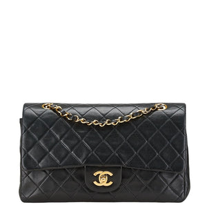 シャネル マトラッセ ココマーク Wフラップ チェーン ショルダーバッグ ハンドバッグ ブラック ラムスキン レディース CHANEL 【中古】