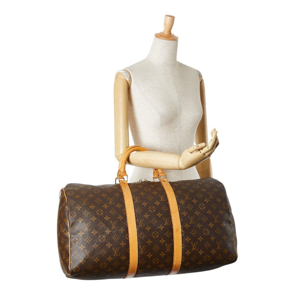ルイ ヴィトン モノグラム キーポル50 ボストンバッグ M41426 ブラウン PVC レザー レディース LOUIS VUITTON 【中古】