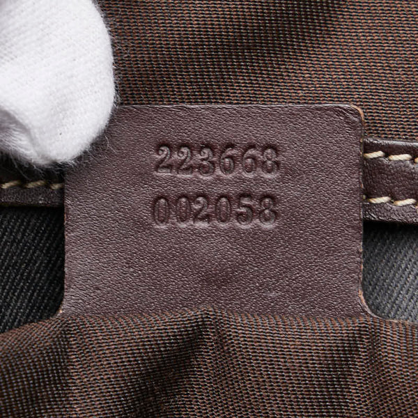 グッチ GGスプリーム トートバッグ 223668 ベージュ ブラウン PVC レザー レディース GUCCI 【中古】