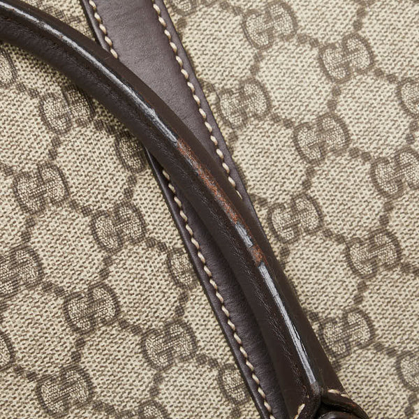 グッチ GGスプリーム トートバッグ 223668 ベージュ ブラウン PVC レザー レディース GUCCI 【中古】