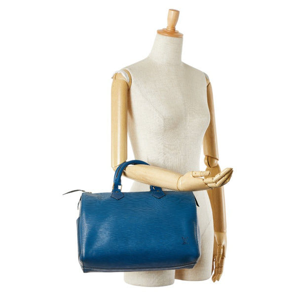 ルイ ヴィトン エピ スピーディ30 ハンドバッグ ミニボストンバッグ M43005 トレドブルー レザー レディース LOUIS VUITTON 【中古】