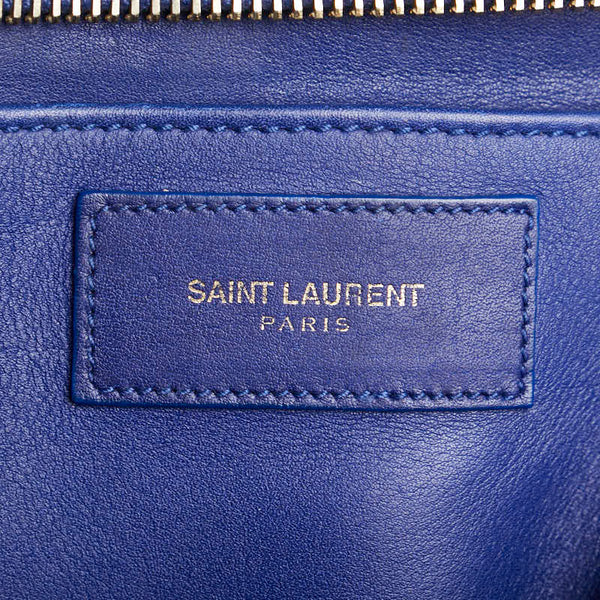 サンローラン YSLロゴ プチカバス ハンドバッグ ショルダーバッグ 2WAY 311210 ブルー レザー レディース SAINT LAURENT 【中古】