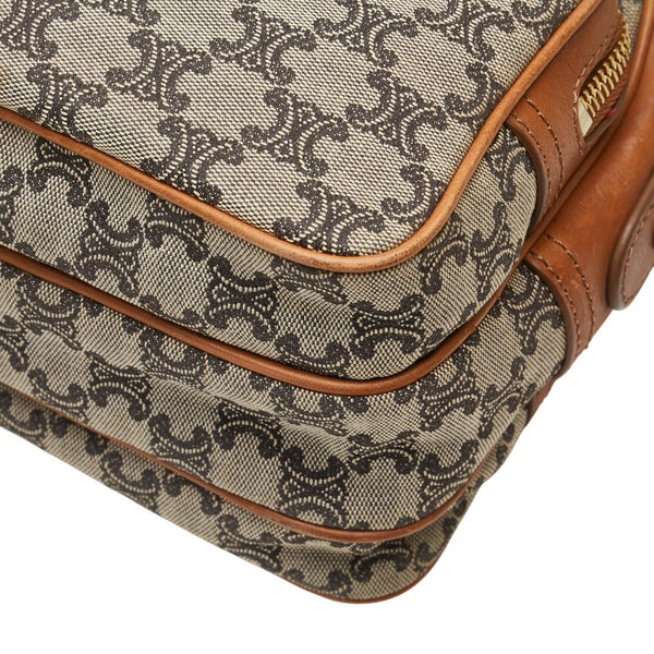 セリーヌ マカダム 斜め掛け ショルダーバッグ カメラバッグ ベージュ マルチカラー キャンバス レザー レディース CELINE 【中古】