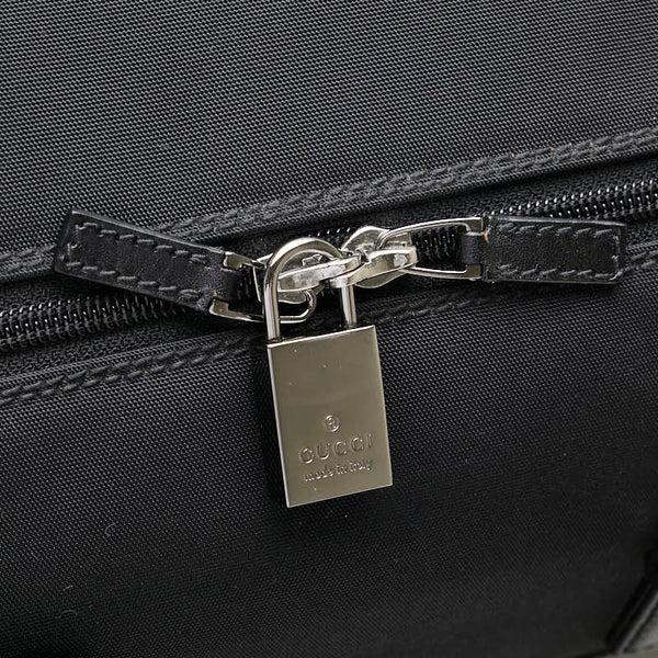 グッチ ボストンバッグ ショルダーバッグ 2WAY 114674 ブラック キャンバス レザー レディース GUCCI 【中古】