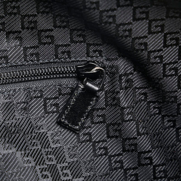 グッチ ボストンバッグ ショルダーバッグ 2WAY 114674 ブラック キャンバス レザー レディース GUCCI 【中古】
