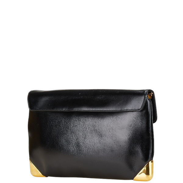 ディオール トロッター クラッチバッグ ブラック レザー レディース Dior 【中古】