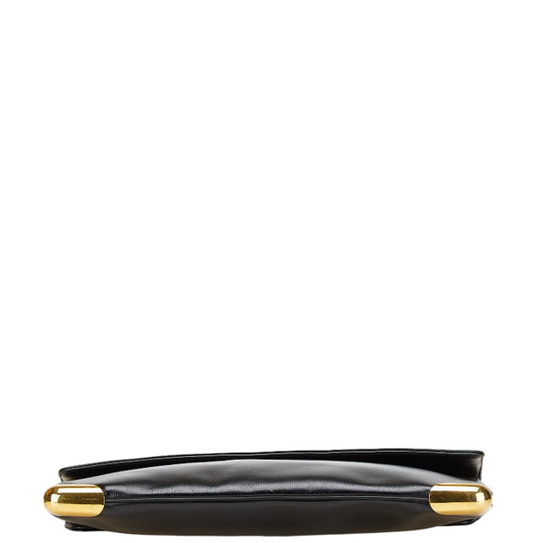 ディオール トロッター クラッチバッグ ブラック レザー レディース Dior 【中古】
