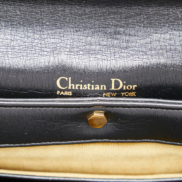ディオール トロッター クラッチバッグ ブラック レザー レディース Dior 【中古】