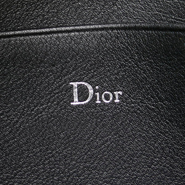 ディオール ラウンドファスナー 長財布 オーガナイザー ブラック ライトグリーン レザー レディース Dior 【中古】