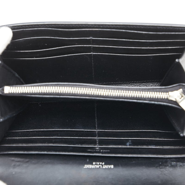 サンローラン YSL クロコ型押し 長財布 372266 ブラック レザー レディース SAINT LAURENT 【中古】