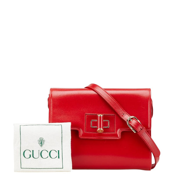 グッチ 斜め掛け ショルダーバッグ レッド レザー レディース GUCCI 【中古】
