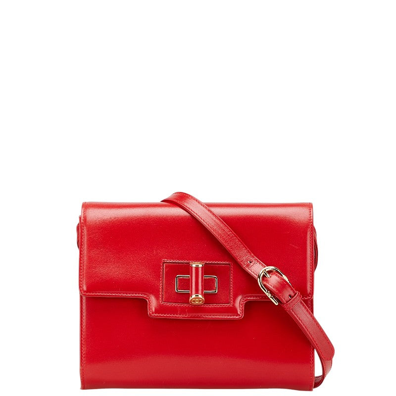 グッチ 斜め掛け ショルダーバッグ レッド レザー レディース GUCCI 【中古】