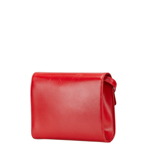 グッチ 斜め掛け ショルダーバッグ レッド レザー レディース GUCCI 【中古】