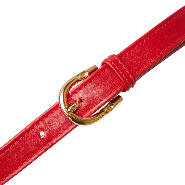 グッチ 斜め掛け ショルダーバッグ レッド レザー レディース GUCCI 【中古】