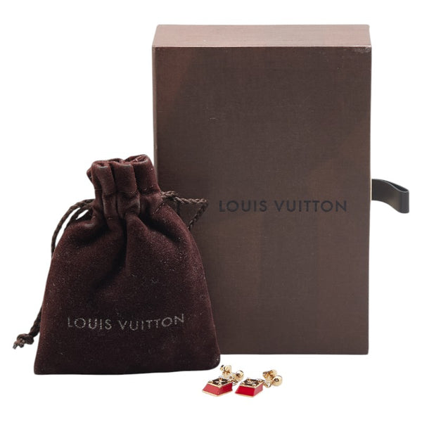 ルイ ヴィトン ブークルドレイユ ロックンロール ピアス M66066 ゴールド レッド メッキ レディース LOUIS VUITTON 【中古】