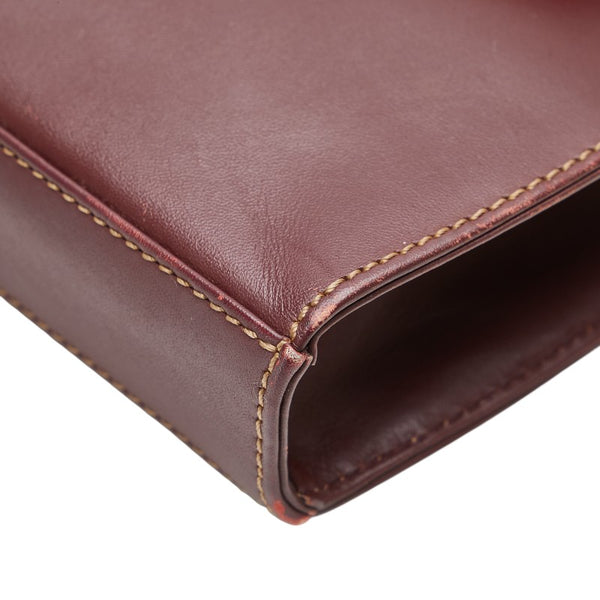 カルティエ マストライン ショルダーバッグ ワインレッド ボルドー レザー レディース CARTIER 【中古】