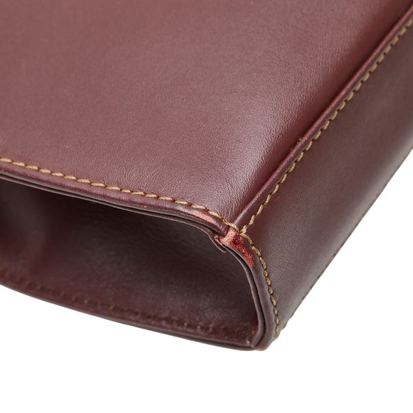 カルティエ マストライン ショルダーバッグ ワインレッド ボルドー レザー レディース CARTIER 【中古】