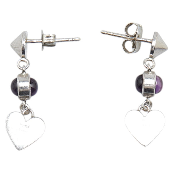 グッチ ハート モチーフ ピアス シルバー パープル SV925 シルバー アメジスト レディース GUCCI 【中古】