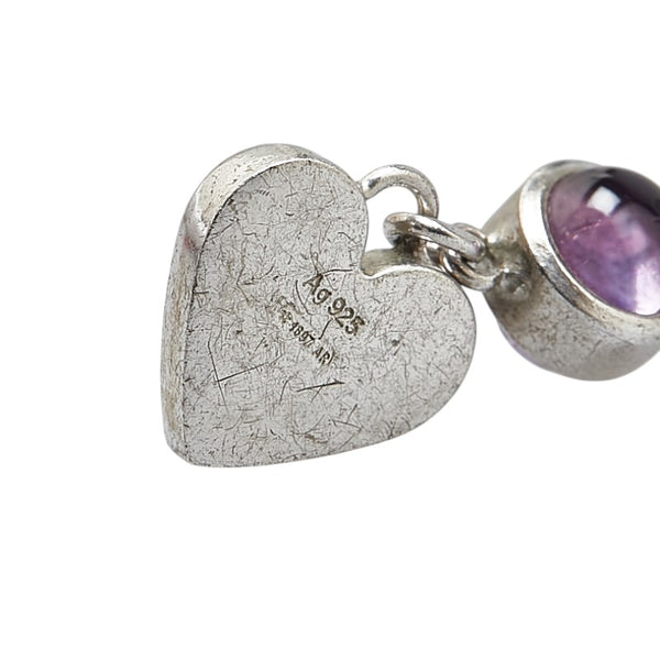 グッチ ハート モチーフ ピアス シルバー パープル SV925 シルバー アメジスト レディース GUCCI 【中古】