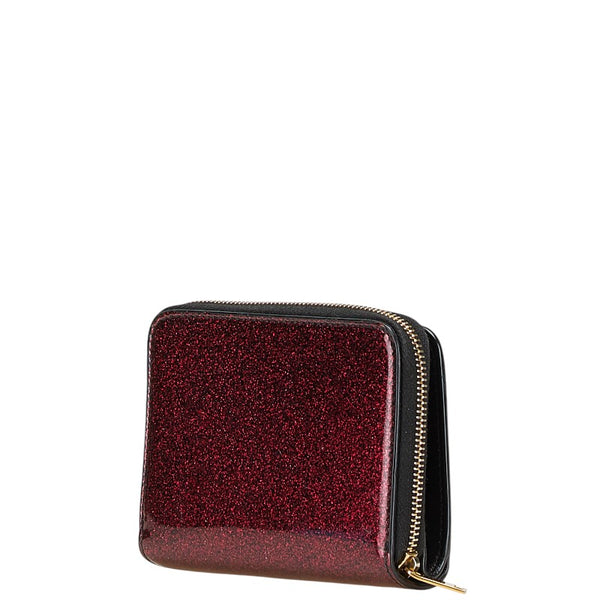 サンローラン YSLロゴ 二つ折り財布 コンパクトウォレット 403964 パープル系 パテントレザー レディース SAINT LAURENT 【中古】