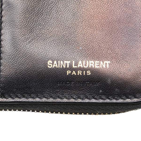 サンローラン YSLロゴ 二つ折り財布 コンパクトウォレット 403964 パープル系 パテントレザー レディース SAINT LAURENT 【中古】