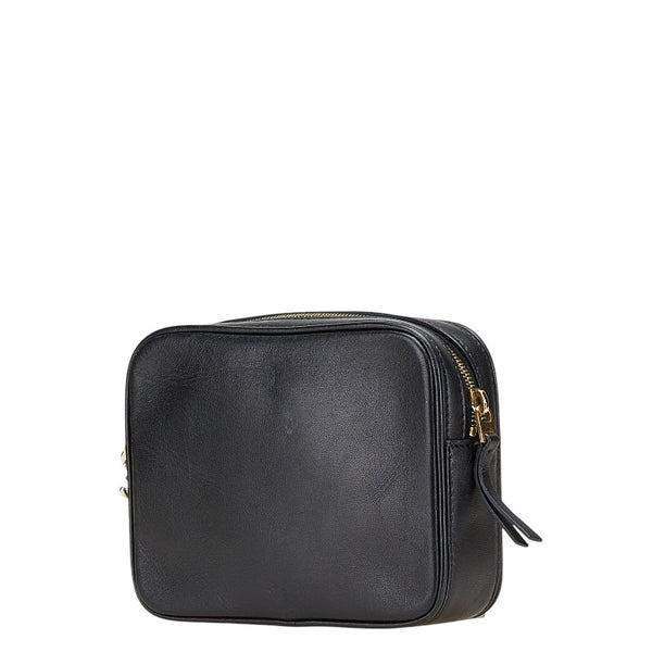セリーヌ スクエア ポーチ ブラック ベージュ レザー レディース CELINE 【中古】