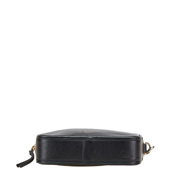 セリーヌ スクエア ポーチ ブラック ベージュ レザー レディース CELINE 【中古】
