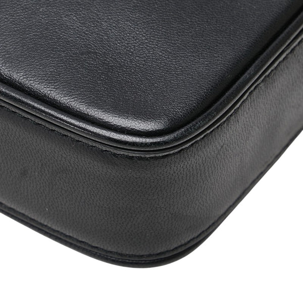 セリーヌ スクエア ポーチ ブラック ベージュ レザー レディース CELINE 【中古】