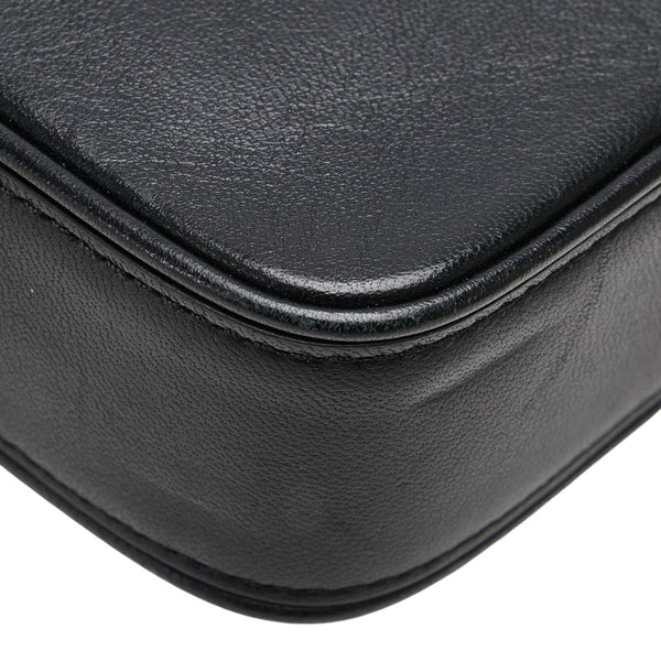 セリーヌ スクエア ポーチ ブラック ベージュ レザー レディース CELINE 【中古】