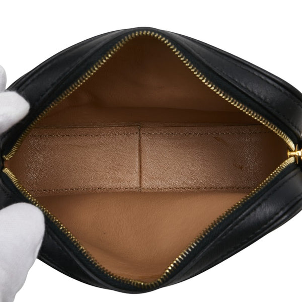 セリーヌ スクエア ポーチ ブラック ベージュ レザー レディース CELINE 【中古】