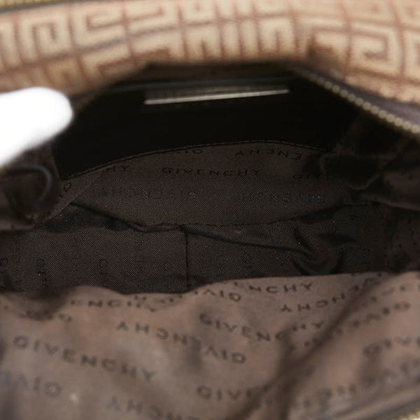 ジバンシー 総柄 斜め掛け ショルダーバッグ ブラウン カーキ キャンバス レザー レディース Givenchy 【中古】