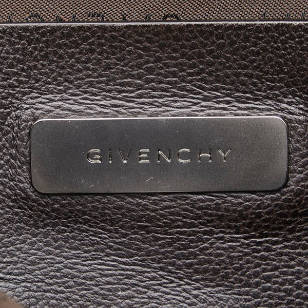 ジバンシー 総柄 斜め掛け ショルダーバッグ ブラウン カーキ キャンバス レザー レディース Givenchy 【中古】