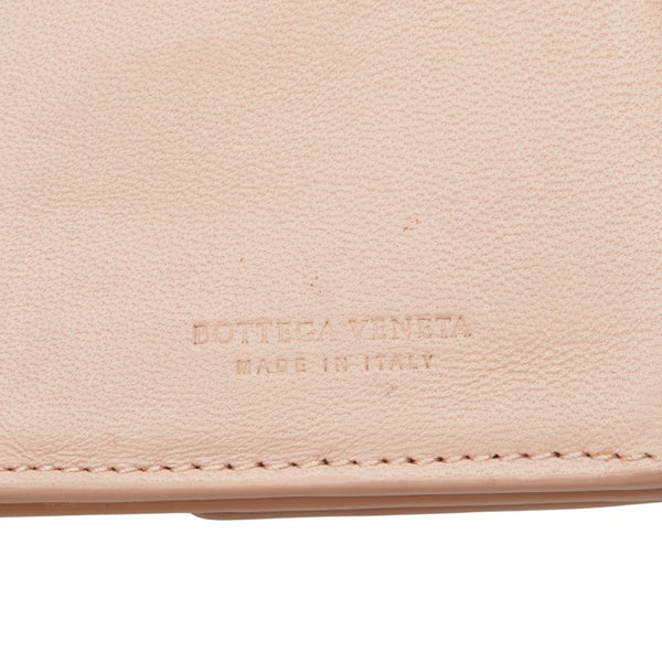 ボッテガヴェネタ イントレチャート 二つ折り財布 ピンク レザー レディース BOTTEGAVENETA 【中古】