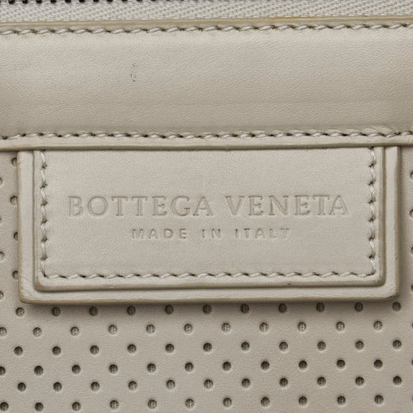 ボッテガヴェネタ パンチング クラッチバッグ セカンドバッグ ホワイト レザー メンズ BOTTEGAVENETA 【中古】