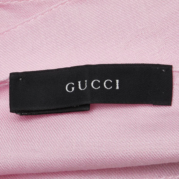 グッチ GG柄 マフラー ピンク ウール シルク レディース GUCCI 【中古】