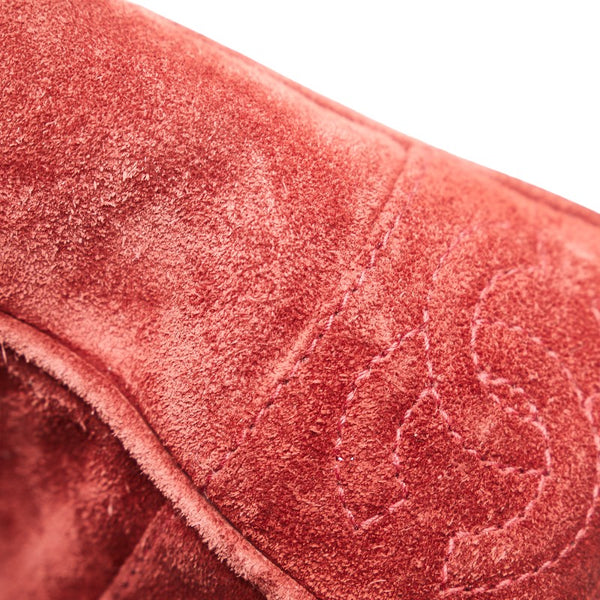 シャネル トリプルココマーク チェーン ショルダーストラップ トートバッグ ワインレッド ボルドー スウェード レディース CHANEL 【中古】