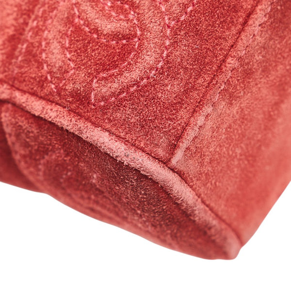 シャネル トリプルココマーク チェーン ショルダーストラップ トートバッグ ワインレッド ボルドー スウェード レディース CHANEL 【中古】