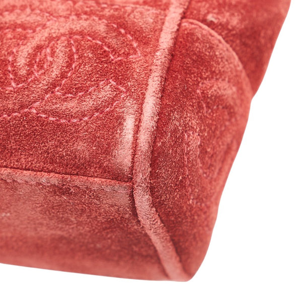 シャネル トリプルココマーク チェーン ショルダーストラップ トートバッグ ワインレッド ボルドー スウェード レディース CHANEL 【中古】