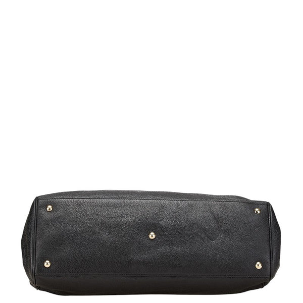 グッチ バンブー ハンドバッグ ショルダーバッグ 2WAY 323658 ブラック レザー レディース GUCCI 【中古】