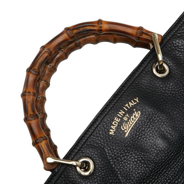 グッチ バンブー ハンドバッグ ショルダーバッグ 2WAY 323658 ブラック レザー レディース GUCCI 【中古】