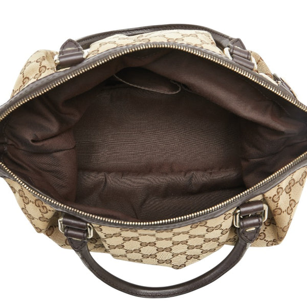 グッチ GGキャンバス スーキー ハンドバッグ ショルダーバッグ 2WAY 247902 ベージュ ブラウン キャンバス レザー レディース GUCCI 【中古】