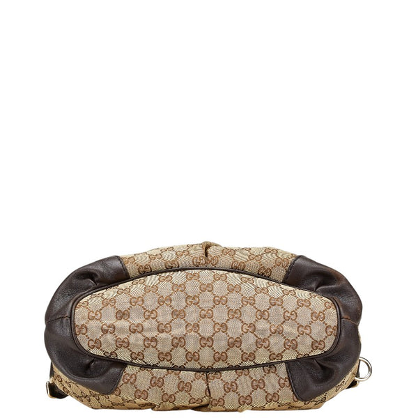 グッチ GGキャンバス スーキー ハンドバッグ ショルダーバッグ 2WAY 247902 ベージュ ブラウン キャンバス レザー レディース GUCCI 【中古】