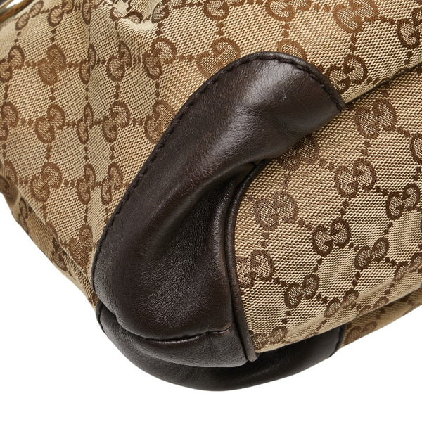 グッチ GGキャンバス スーキー ハンドバッグ ショルダーバッグ 2WAY 247902 ベージュ ブラウン キャンバス レザー レディース GUCCI 【中古】