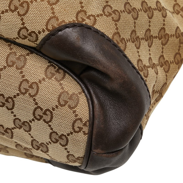 グッチ GGキャンバス スーキー ハンドバッグ ショルダーバッグ 2WAY 247902 ベージュ ブラウン キャンバス レザー レディース GUCCI 【中古】