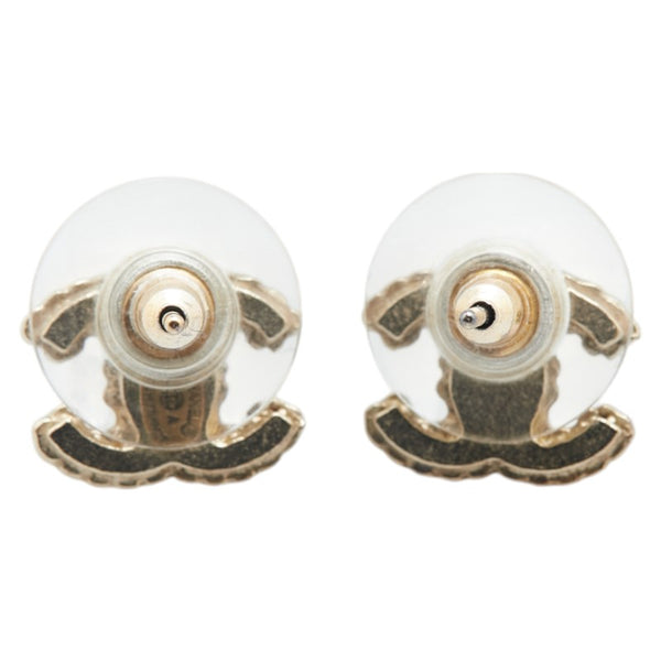 シャネル ココマーク ラインストーン スタッドピアス シャンパンゴールド メッキ レディース CHANEL 【中古】