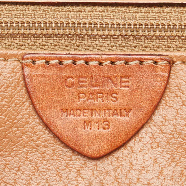 セリーヌ マカダム ハンドバッグ ブラウン PVC レザー レディース CELINE 【中古】