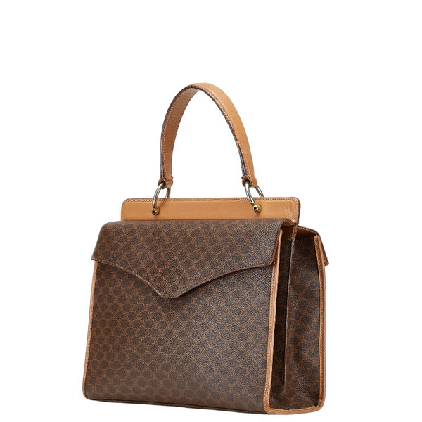 セリーヌ マカダム ハンドバッグ ブラウン PVC レザー レディース CELINE 【中古】