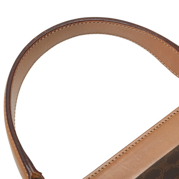 セリーヌ マカダム ハンドバッグ ブラウン PVC レザー レディース CELINE 【中古】