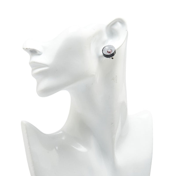 シャネル ココマーク ラインストーン ハート イヤリング ブラック ゴールド プラスチック メタル レディース CHANEL 【中古】