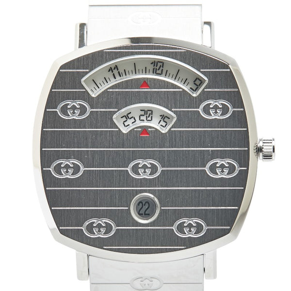 グッチ グリップ 腕時計 157.4 クオーツ ホワイト文字盤 ステンレススチール レディース GUCCI 【中古】